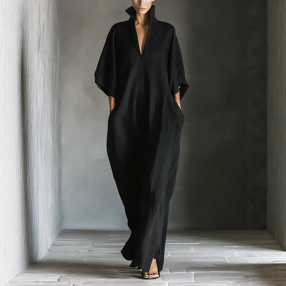 Women's Fashion V-Neck Casual Loose Dress