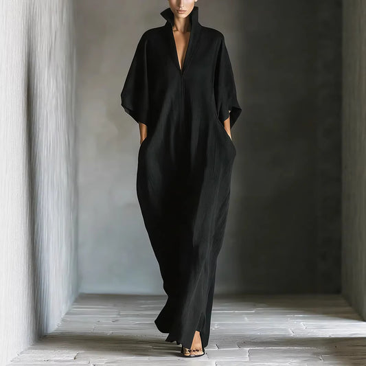 Women's Fashion V-Neck Casual Loose Dress