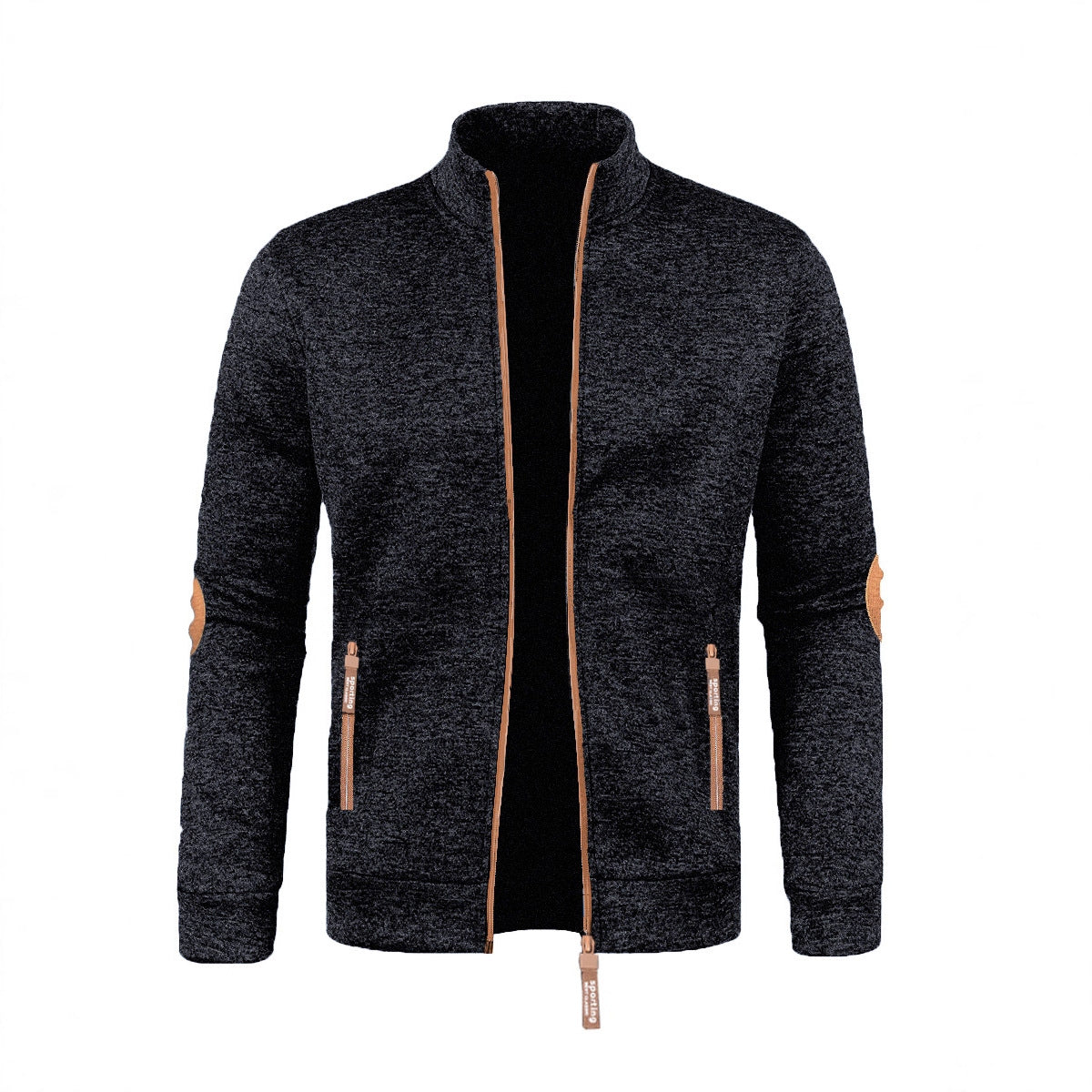 Men's Long Zipper Sweater Sleeve Light Fleece Coat Plus Size