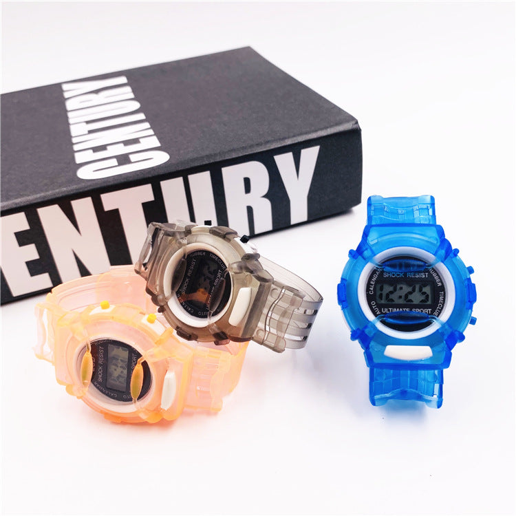 Children's jelly cartoon electronic watch multicolor