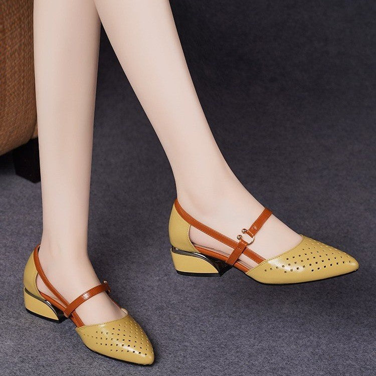 Women's Summer Low Heel Closed Toe Sandals