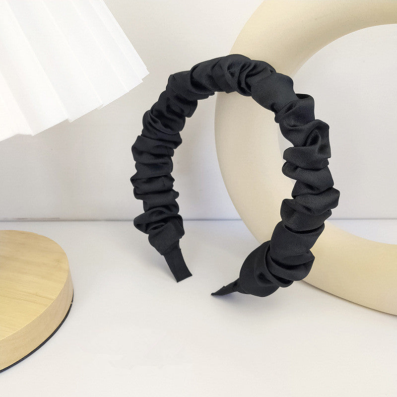 French Retro Fabric Pleated Headband Girls All-match