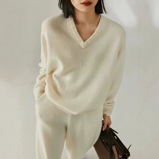 Women's V-neck Sweater Knitted Bottoming Shirt