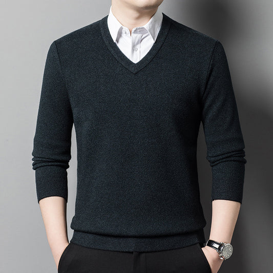 Woolen Sweater Men's Thick Men's Middle-aged Business