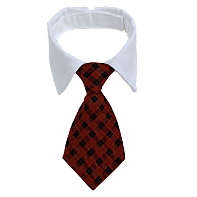 Pet Striped Tie Dog Teddy Bow Tie Scarf Blouse Collar