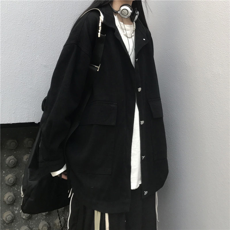Women's Versatile Solid Color Long Sleeve Coat