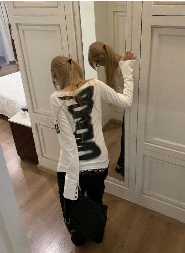 Dame ny stilfuld, alsidig langærmet T-shirt til efterår/vinter