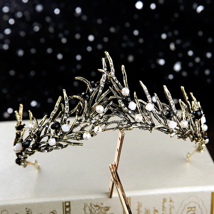 Vintage Black Luxury Crown Bridal Headwear
