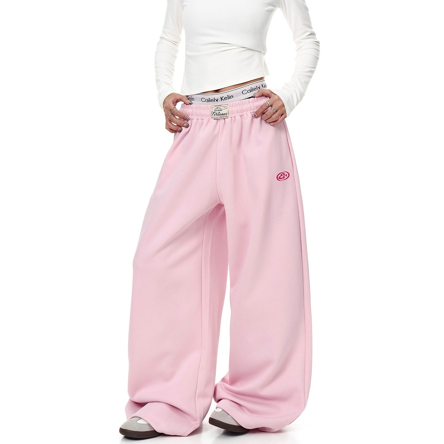 Womens Straight-Leg Sweatpants With Retro American-Style Letter Print