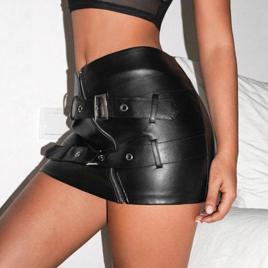New Stylish, Form-fitting Leather Skirt For Streetwear And Trendy Girls