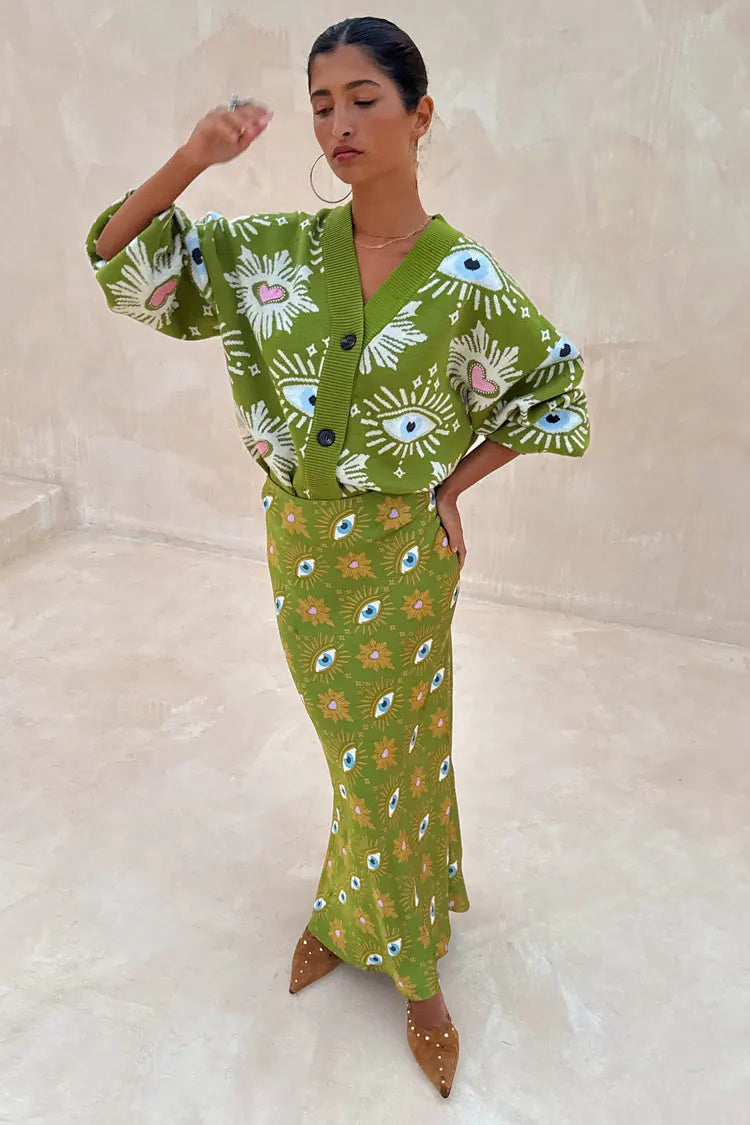 Printed Elastic Waistband Fashionable And Casual