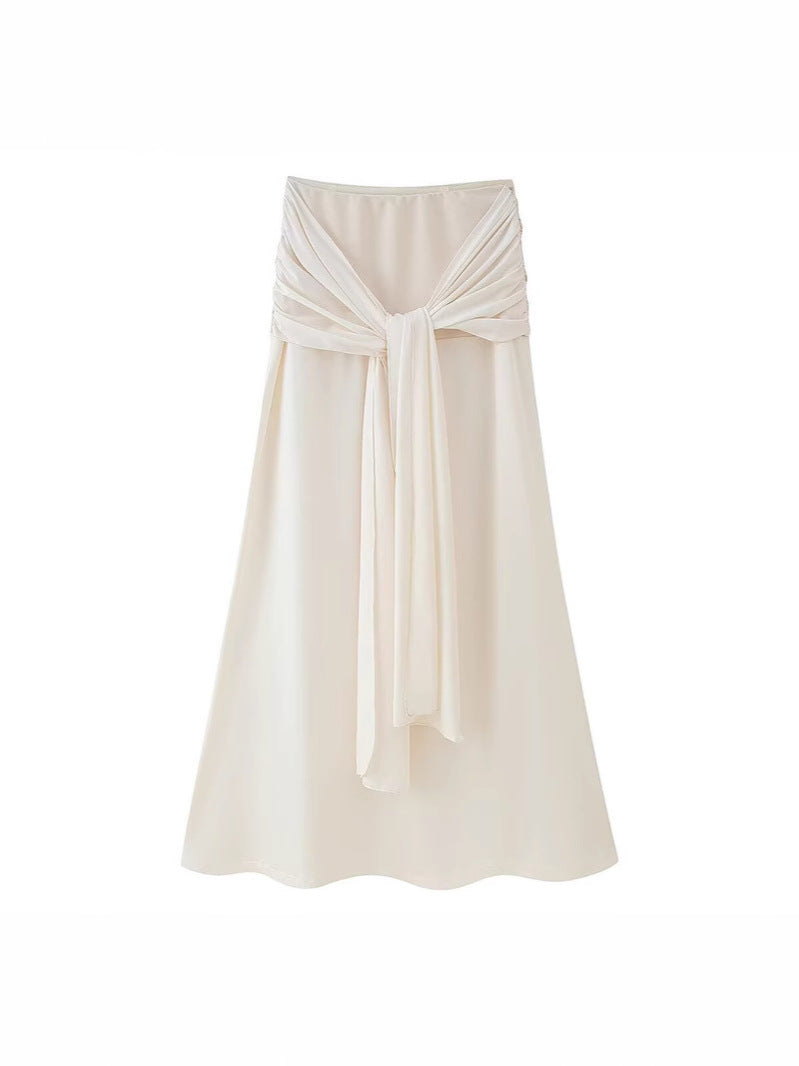 Fashionable Elegant Sexy Floral Decorated Strapless Top And Skirt