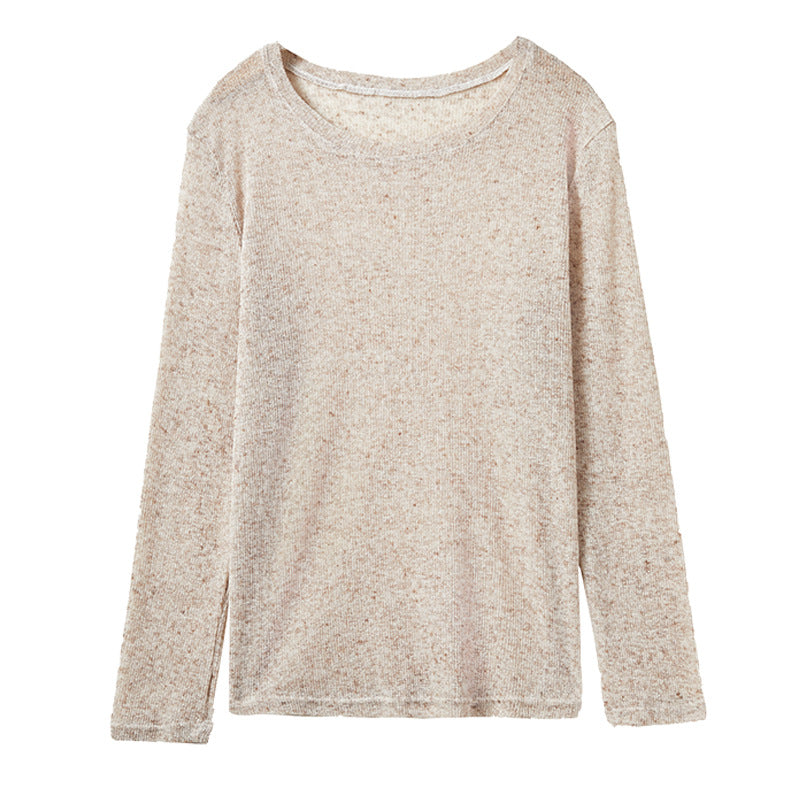 Women's Loose Knitted Blouse Idle Style High-grade Long-sleeved T-shirt
