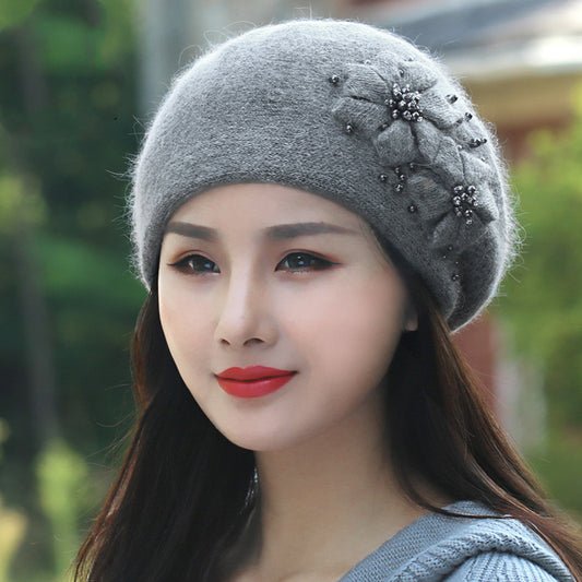 Women's All Match Fleece Warm Rabbit Wool Beanie