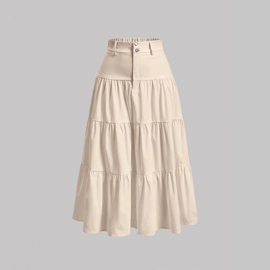Stylish Womens Solid-color High-waisted Skirt