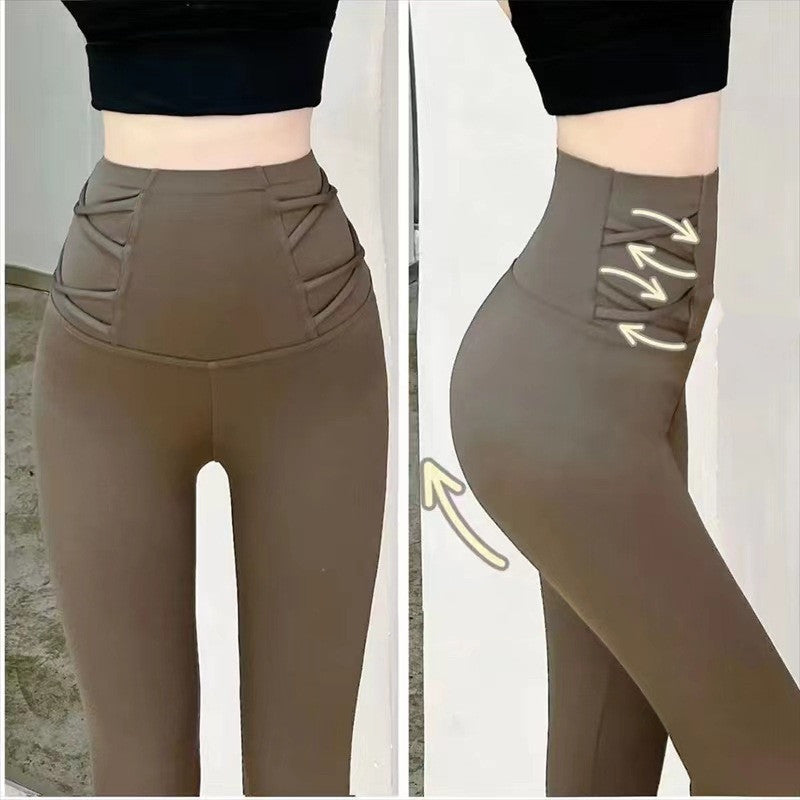 New Double Waist And Hip Lifting Shark Pants Fitness Yoga