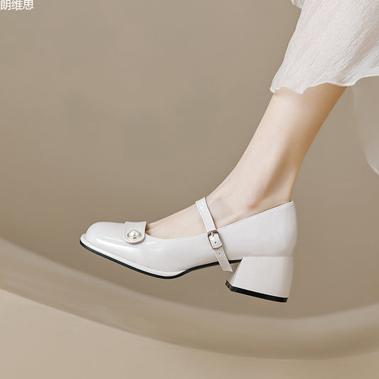 French Style With Fairy Chunky Heel Pumps Plus Size
