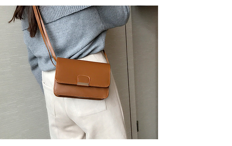 New Style Oily Leather Simple Shoulder Messenger Bag For Women