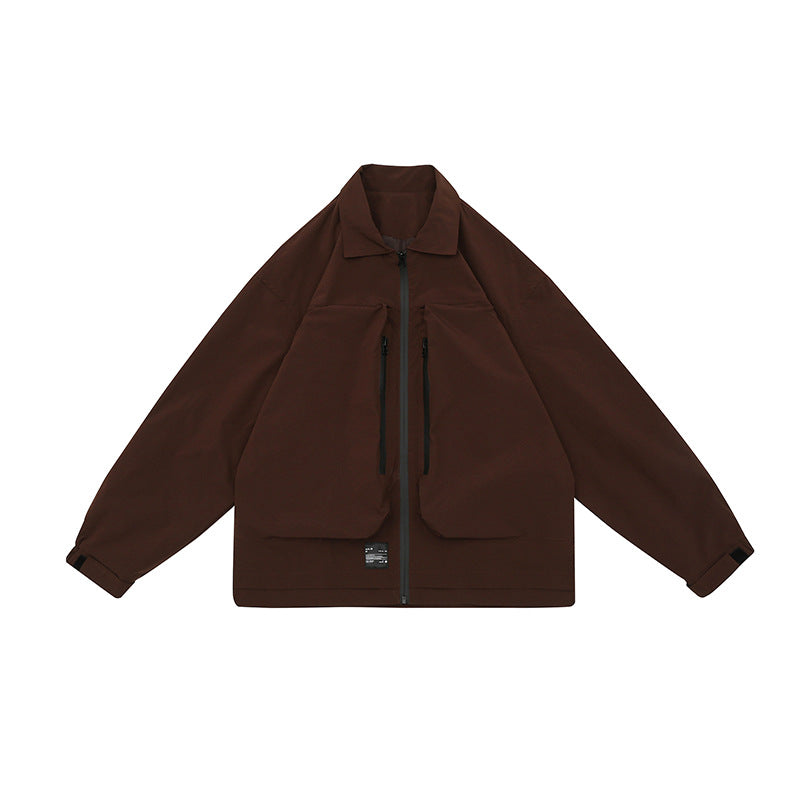 Men's And Women's Fashion Polo Collar Retro Outdoor Jacket