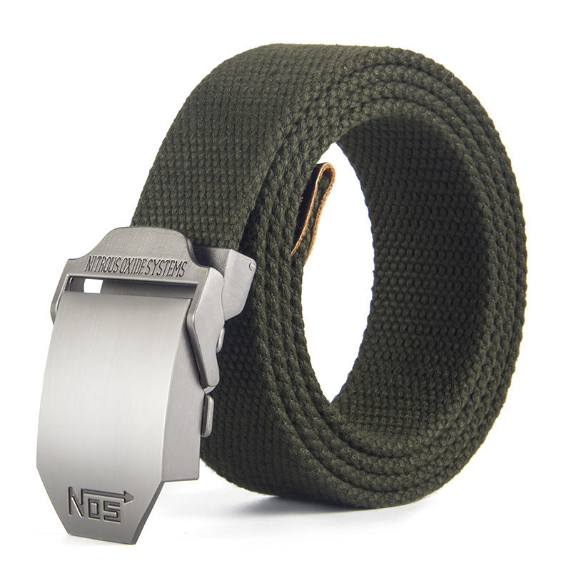 Thickened Outdoor Canvas Men's Leather  Casual Belt