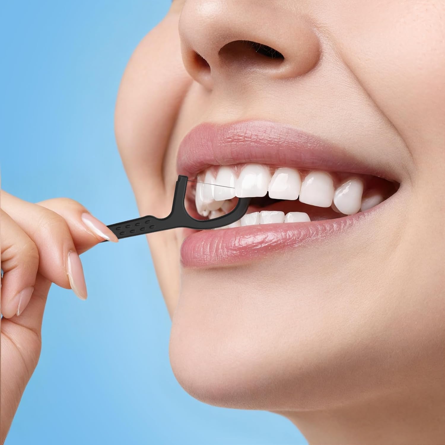 Natural Dental Floss Picks High Toughness Charcoal Toothpicks Sticks-Vegan,Eco-Friendly Sustainable Flossers for Teeth Cleaning (200 Count)