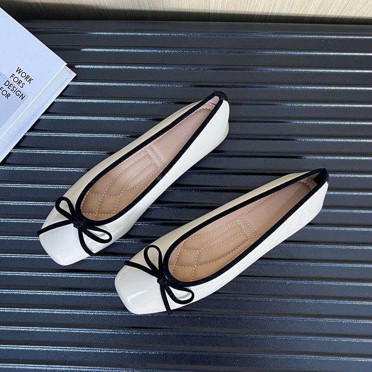 New Spring Summer Women's Square Toe Flats, Korean Style Slip-On Shoes, Soft Sole, Plus Size, Casual All-Match Fashion
