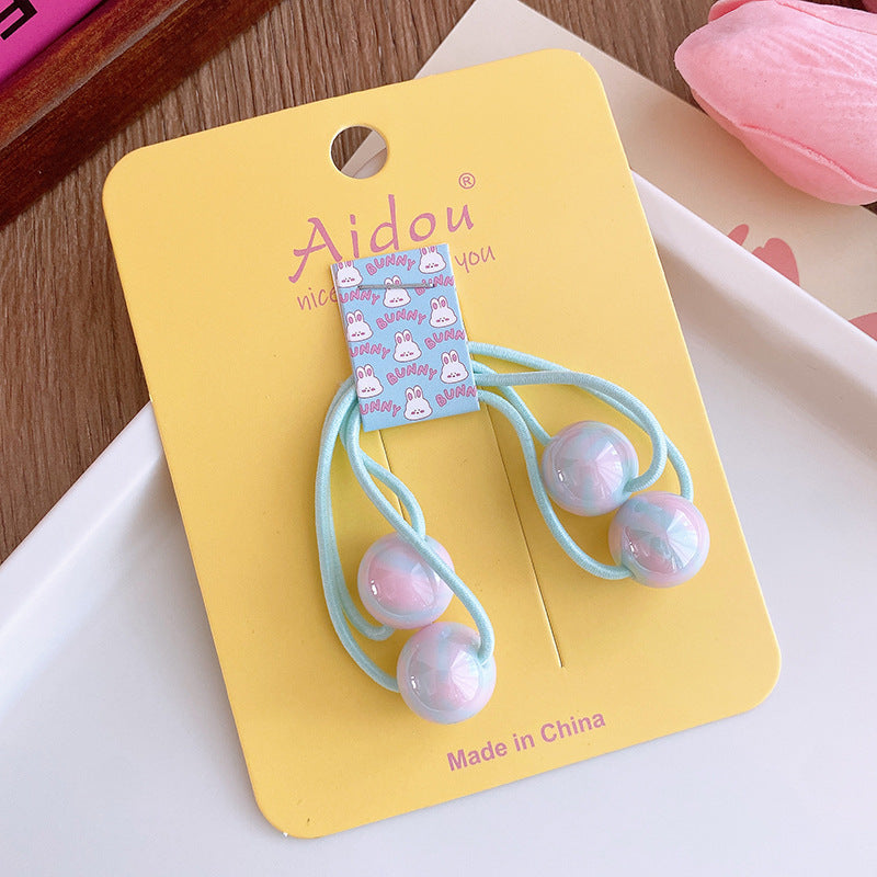 Colorful Round Beads Children's Hair String People Fish Beads