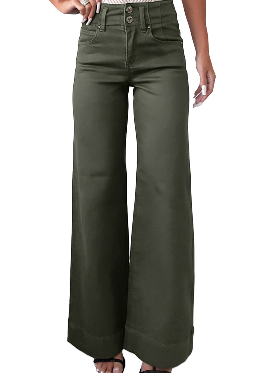 Solid-color Jeans Women's European And American Style Casual Versatile