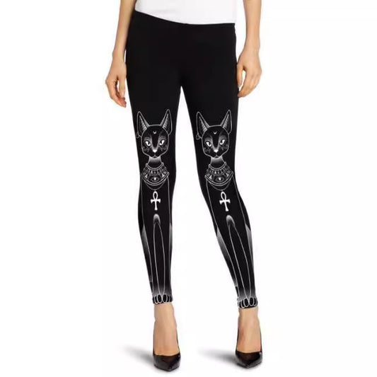 Digitaltryk Langøret Kat Mikrofon Leggings
