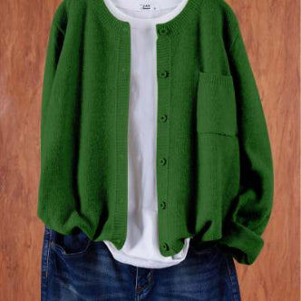 Pure Color Warm Keeping Knitted Cardigan For Women