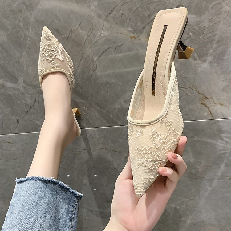 Pointed Baotou Half-tow Women's Sandals And Slippers