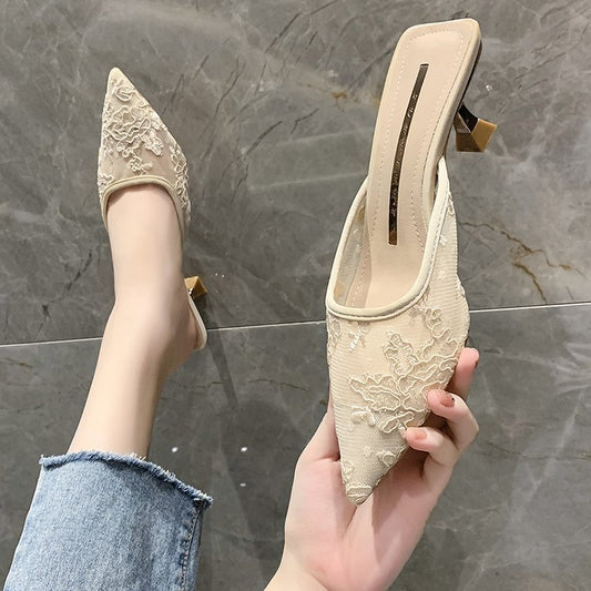 Pointed Baotou Half-tow Women's Sandals And Slippers