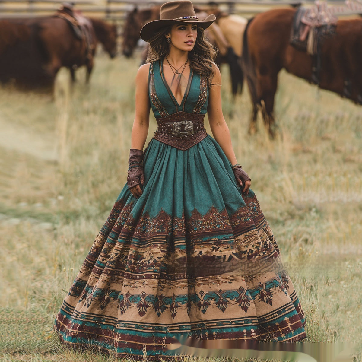 Womens Loose, Versatile Dress With A Plaid Pattern