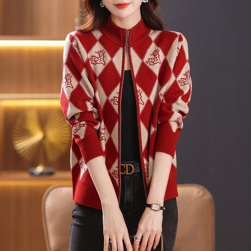 Design Sense Niche Lynlås Ståkrave Løs Sweater