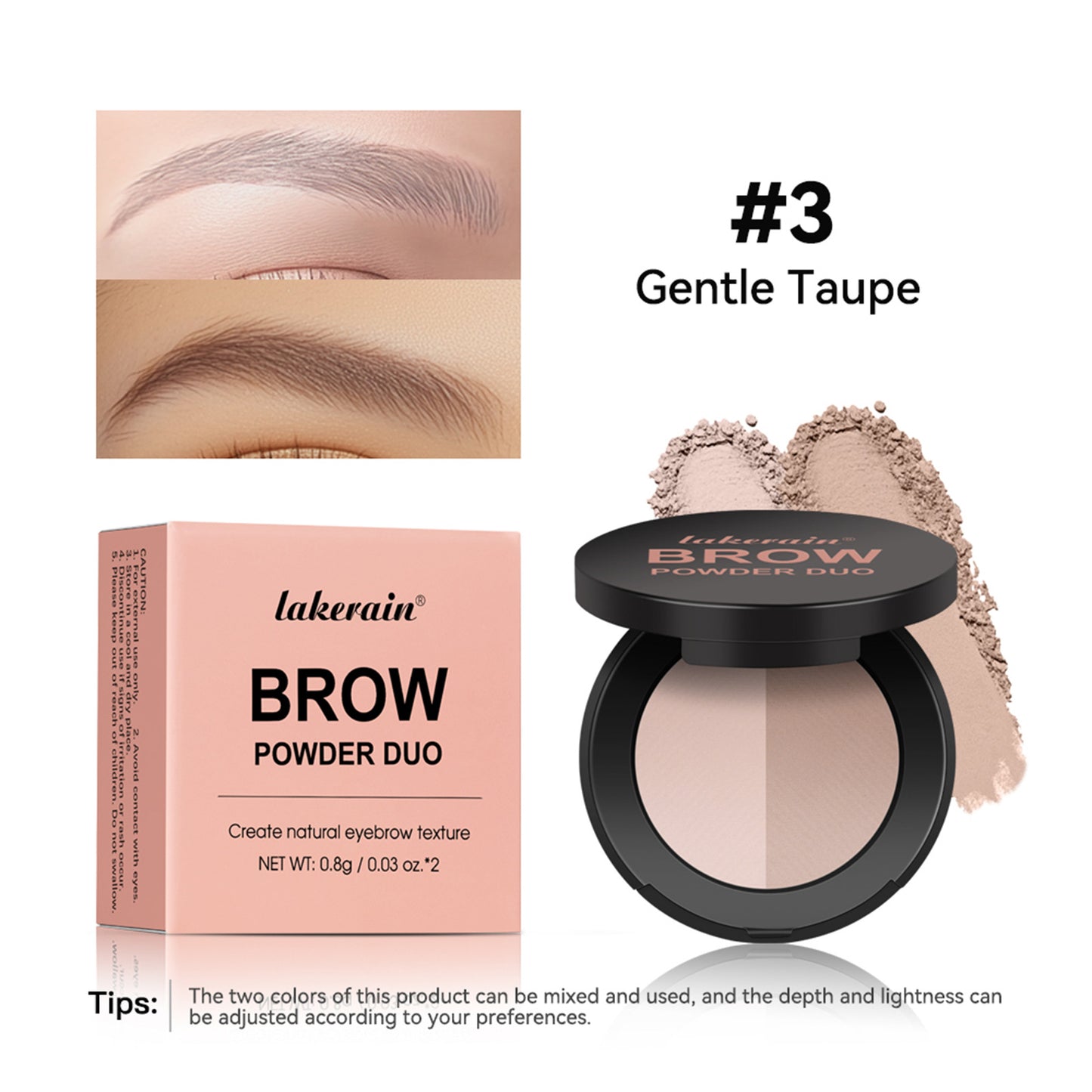 Two-tone Eyebrow Powder Long-lasting Fadeless Natural