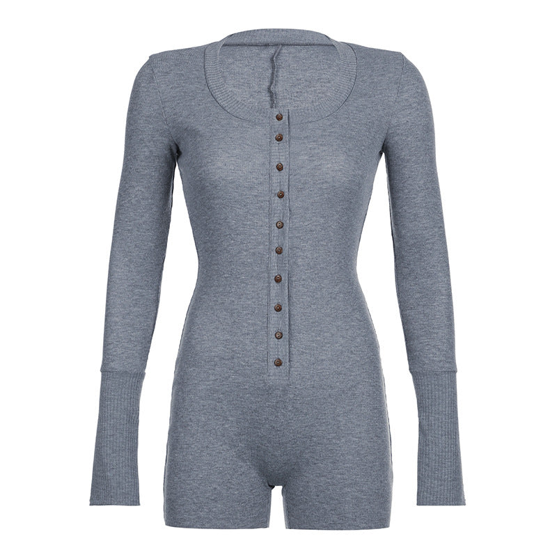 Knitted Short Romper Jumpsuit