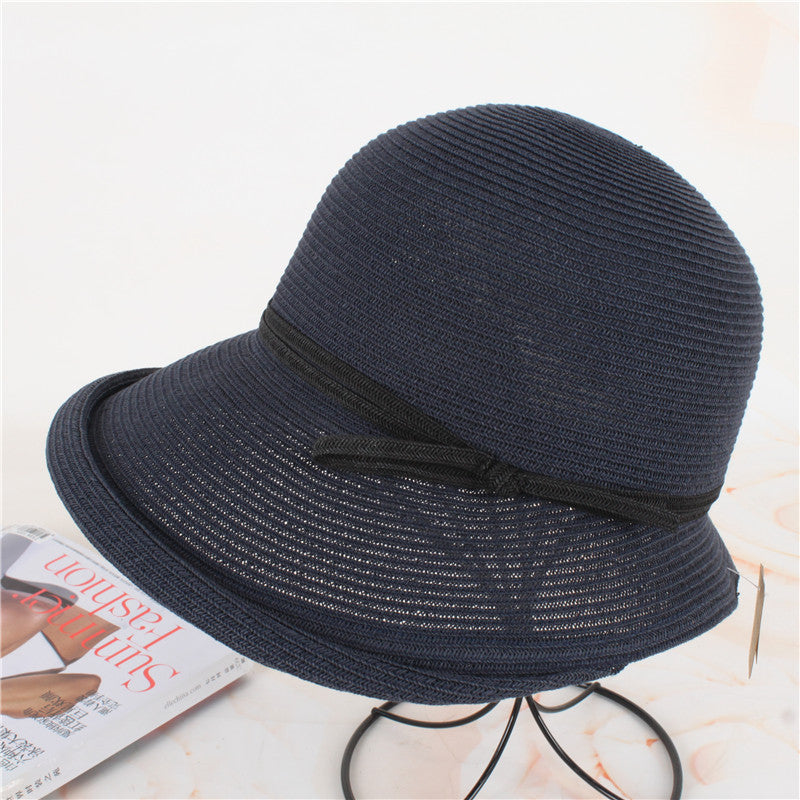 Simple Curled Bow Sunshade Hat