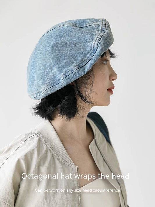 Denim Baret til Kvinder – Vintage Malerkasket