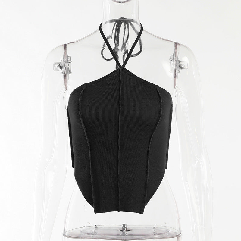 Europæisk og amerikansk sexet halterneck-camisole
