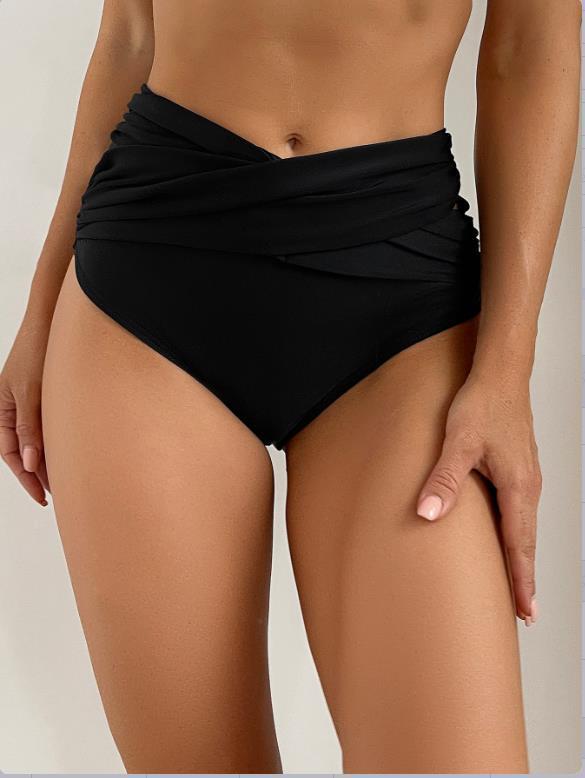 Women's Fashion Pure Color Thickened Conservative High Waist Durable Swimming Trunks