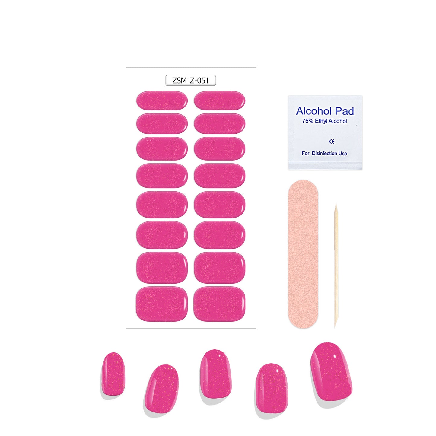 Solid Color Glitter Gel Nail Sticker