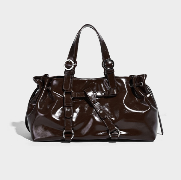 Versatile Oil Wax Leather Commuter ShoulderCrossbody Bag