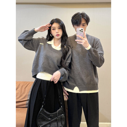 Autumn And Winter Couple Wear Thickening Three-piece Set
