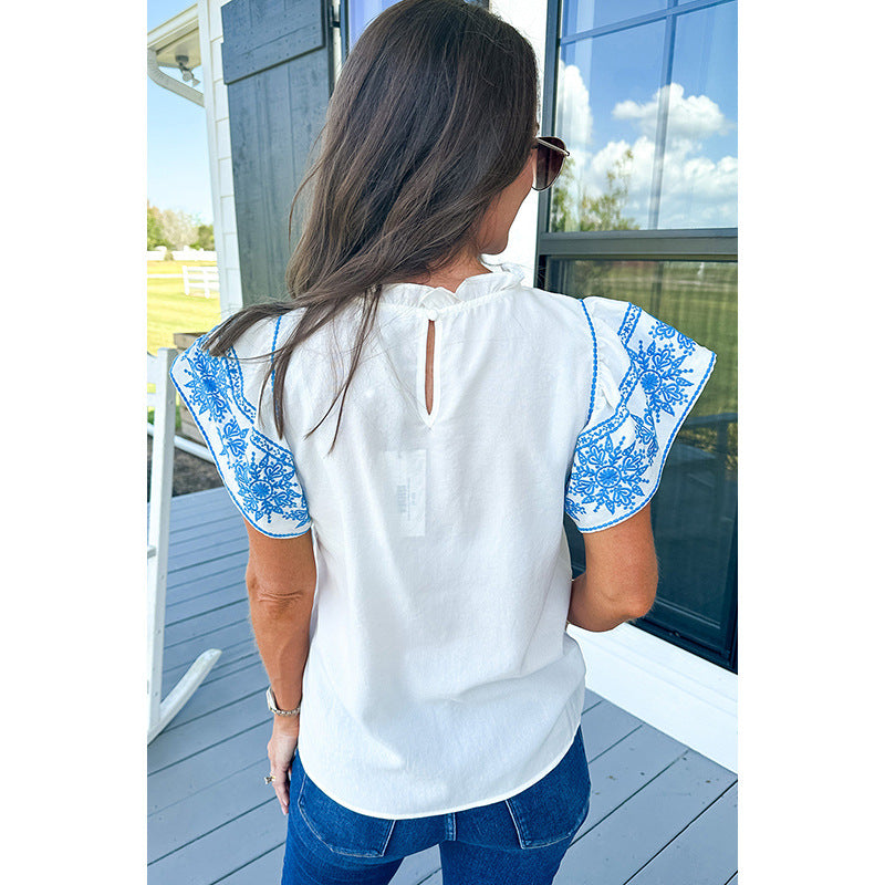 Summer Women's Special-interest Design Chiffon Shirt Short-sleeved Top