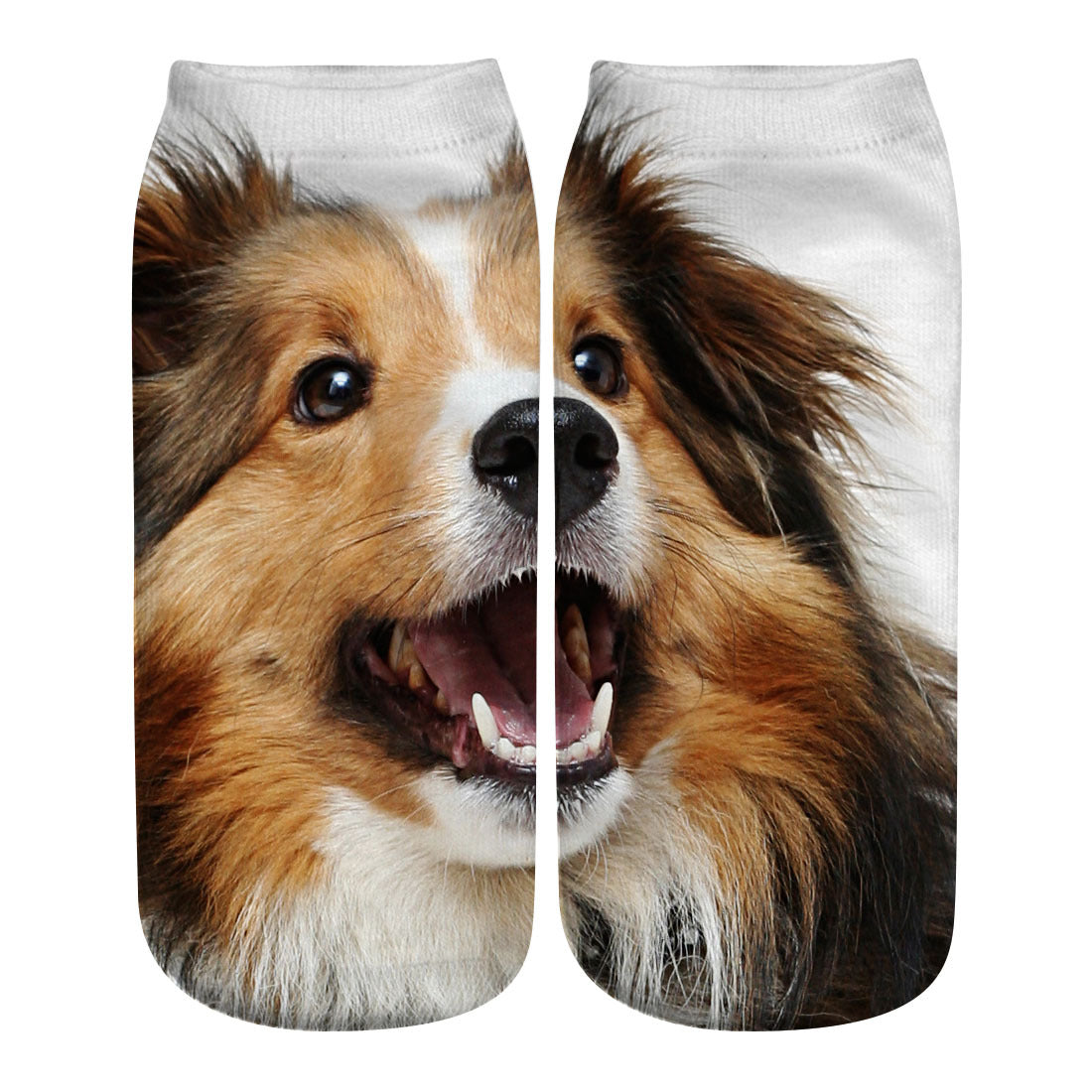 Big Face Cat 3D Printing Socks Short Tube Women's Boat