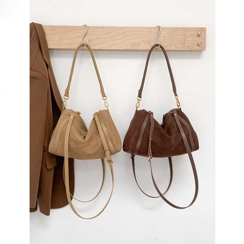 Autumn And Winter Vintage Matte Cowhide Boston Bag Shoulder Crossbody