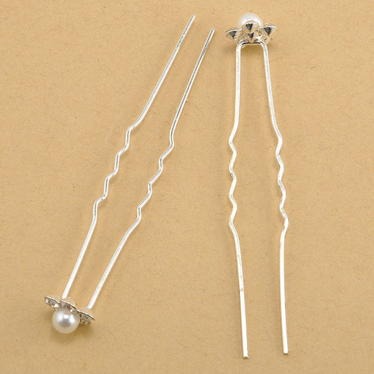 Bridal Hairpin Accessories Coil Hair Pearl Flower Headdress