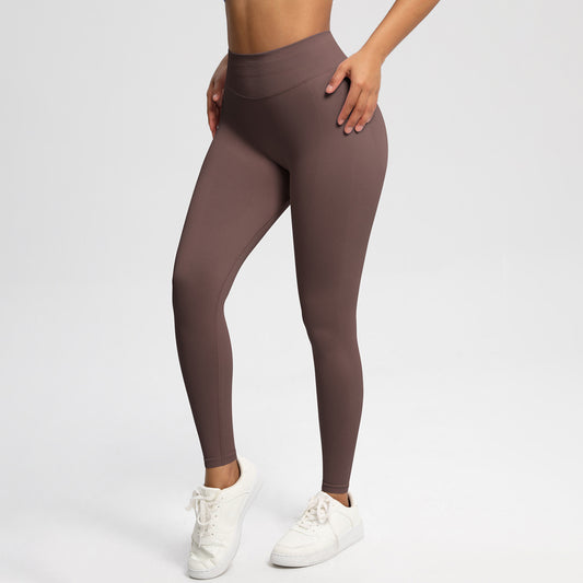 Seamless Solid-color Three-panel High-waist Yoga Wear That Lifts And Sculpts The Hips