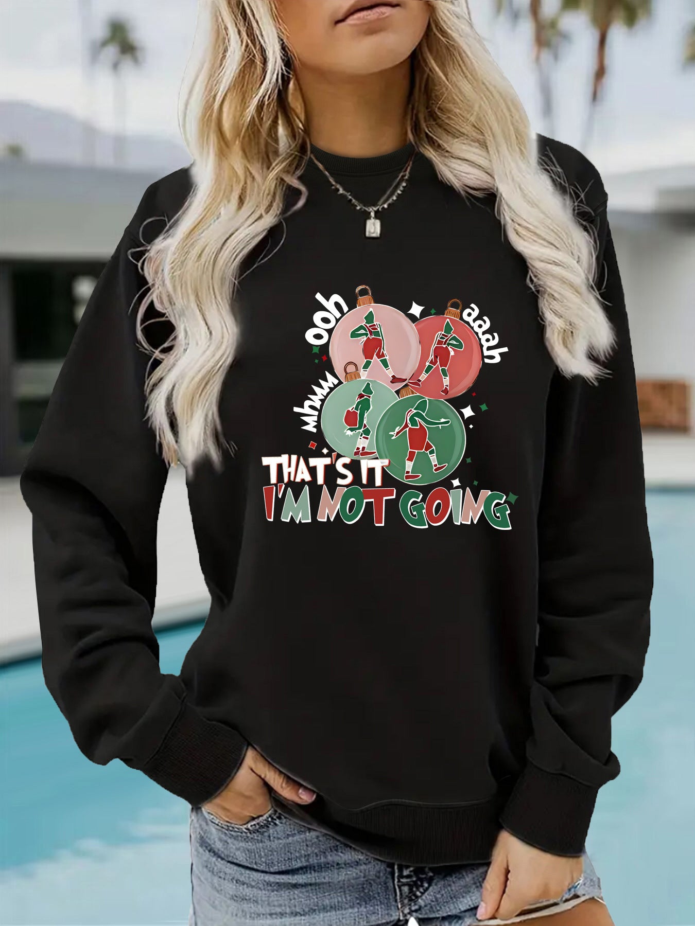 I'm Not GOING Pattern Printed Casual Hoodie