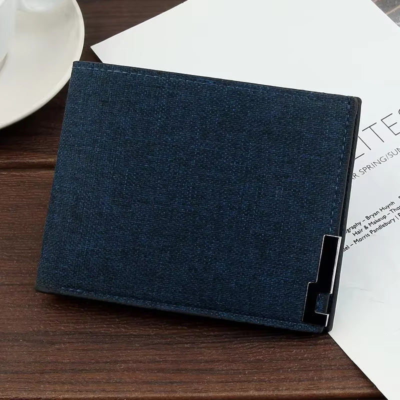 Denim Wallets Purses Men Women Inserts Business Foldable Cowhide Wallet Picture Coin Purse Slim Money Credit ID Cards Holder Bag